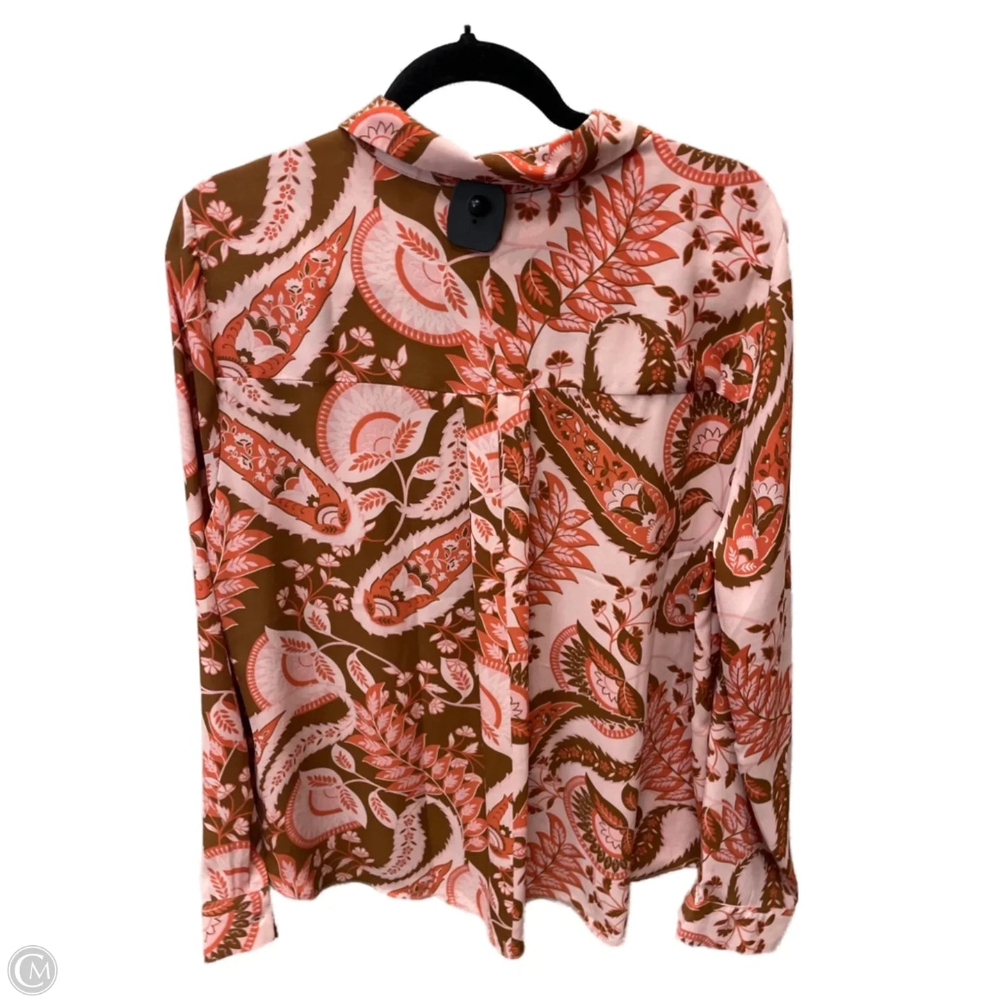 Blouse Long Sleeve By Rose And Olive In Brown & Pink, Size: L