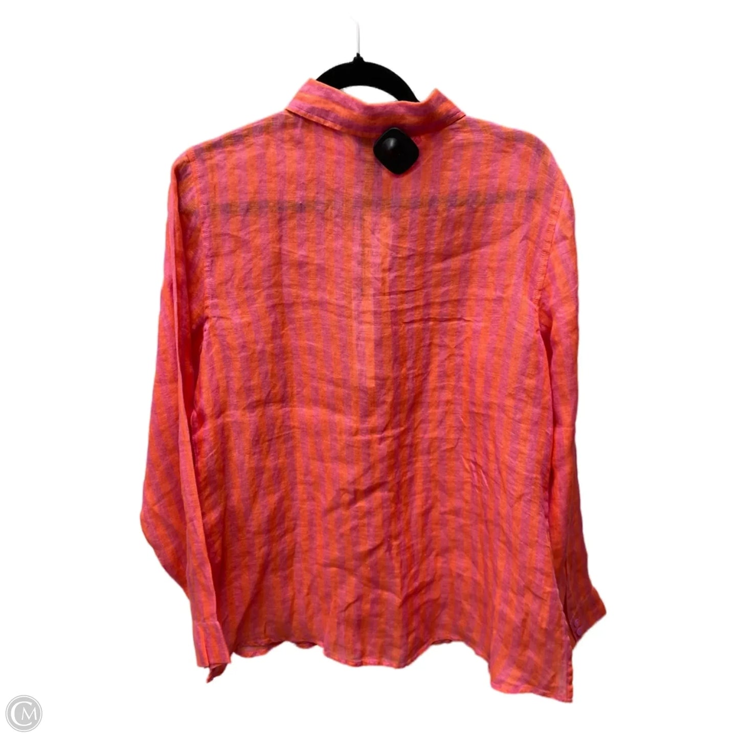 Top Long Sleeve By Nicole Miller In Striped Pattern, Size: L