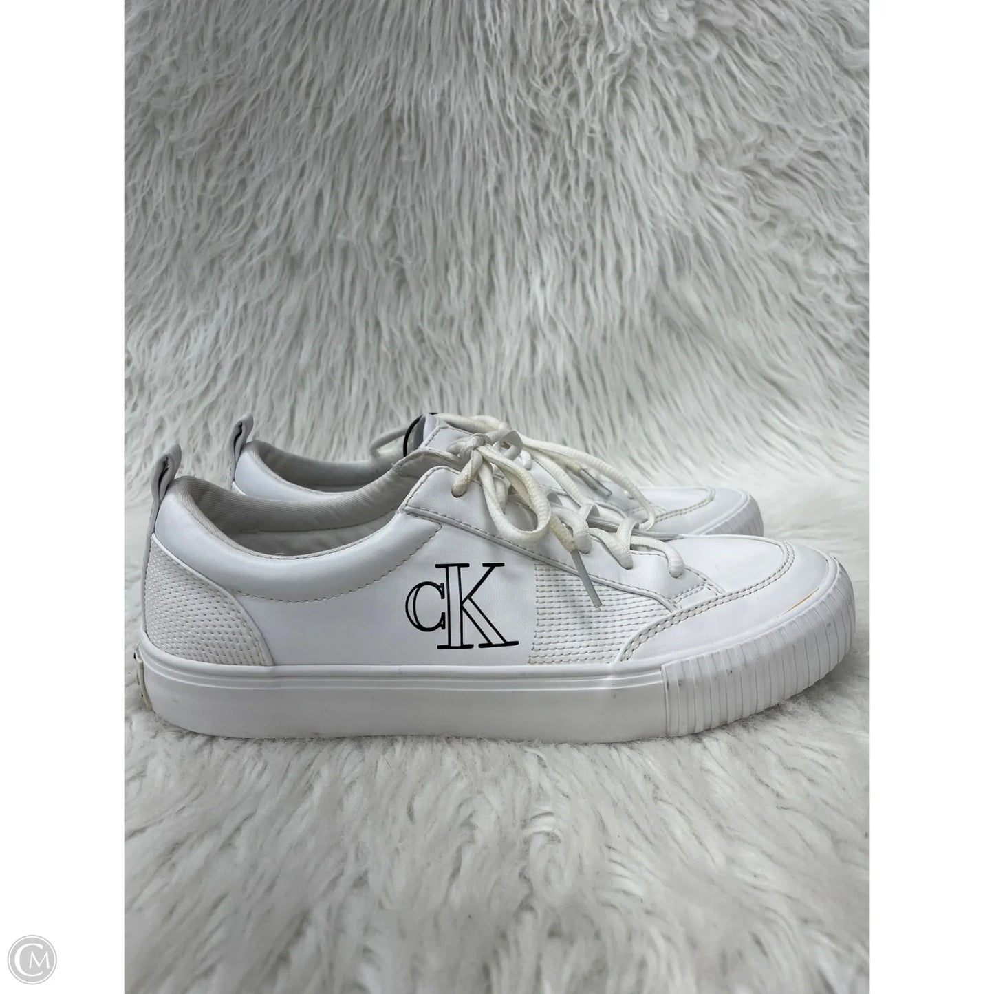 Shoes Sneakers By Calvin Klein In Cream, Size: 8