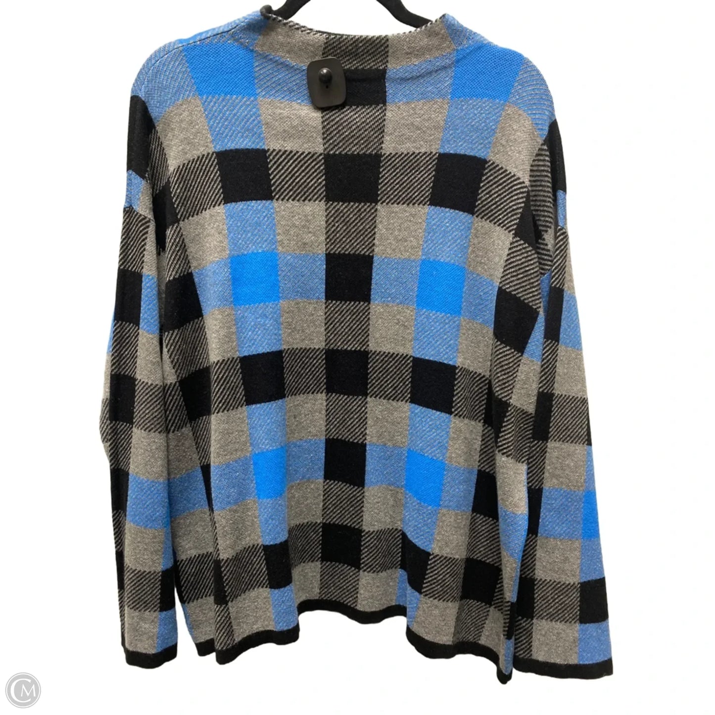 Sweater By Jones New York In Checkered Pattern, Size: Xl