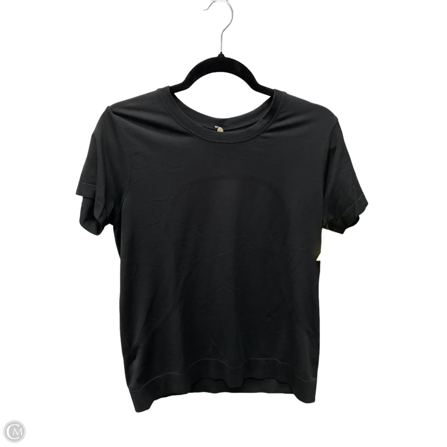 Athletic Top Short Sleeve By Lululemon In Black, Size: M