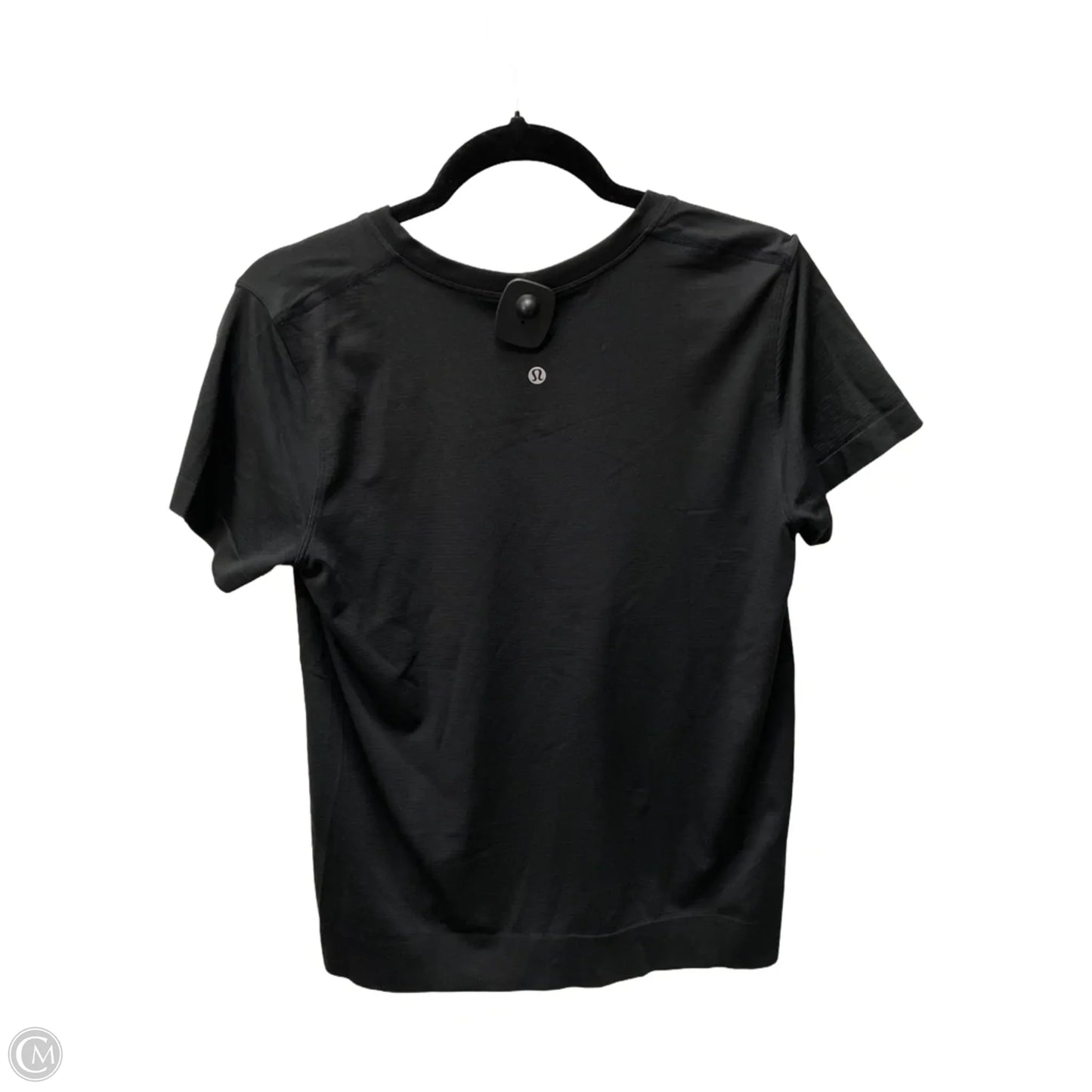 Athletic Top Short Sleeve By Lululemon In Black, Size: M