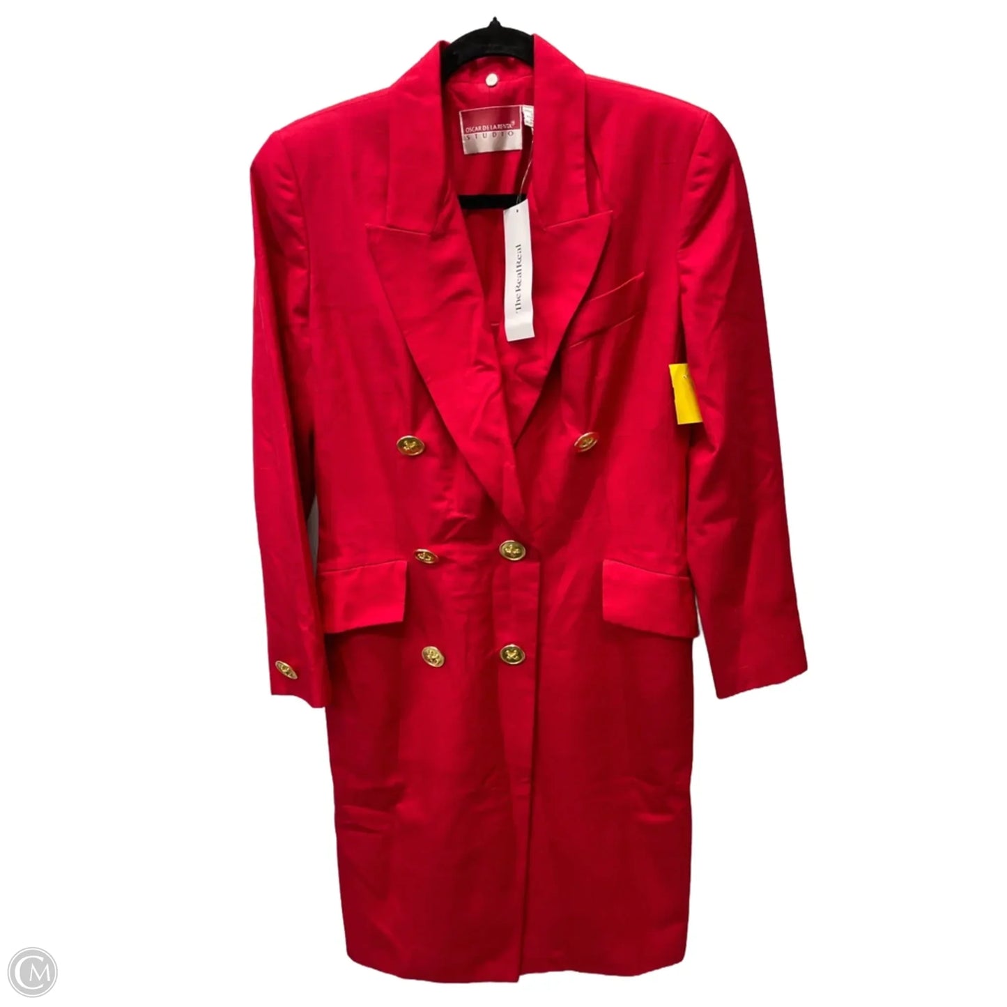 Jacket Luxury Designer By Oscar De La Renta In Red, Size: M