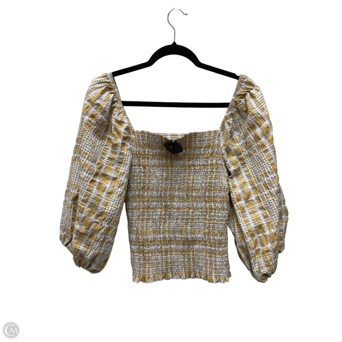 Top Short Sleeve By Maeve In Plaid Pattern, Size: S