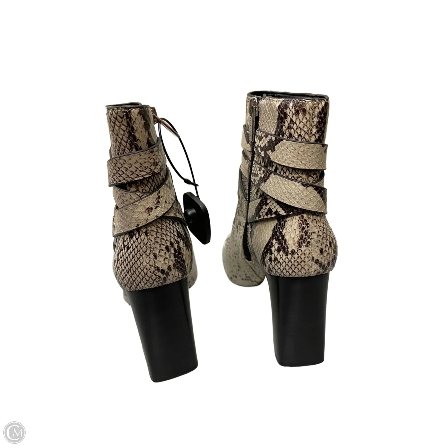 Boots Ankle Heels By Vince Camuto In Snakeskin Print, Size: 8