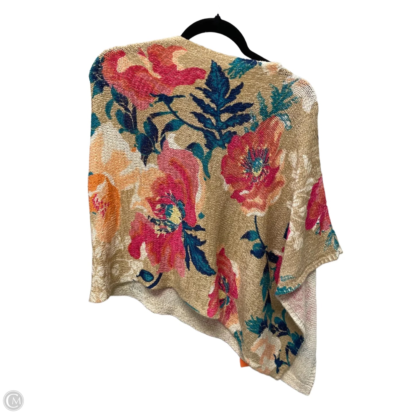 Poncho By Chicos In Floral Print, Size: S