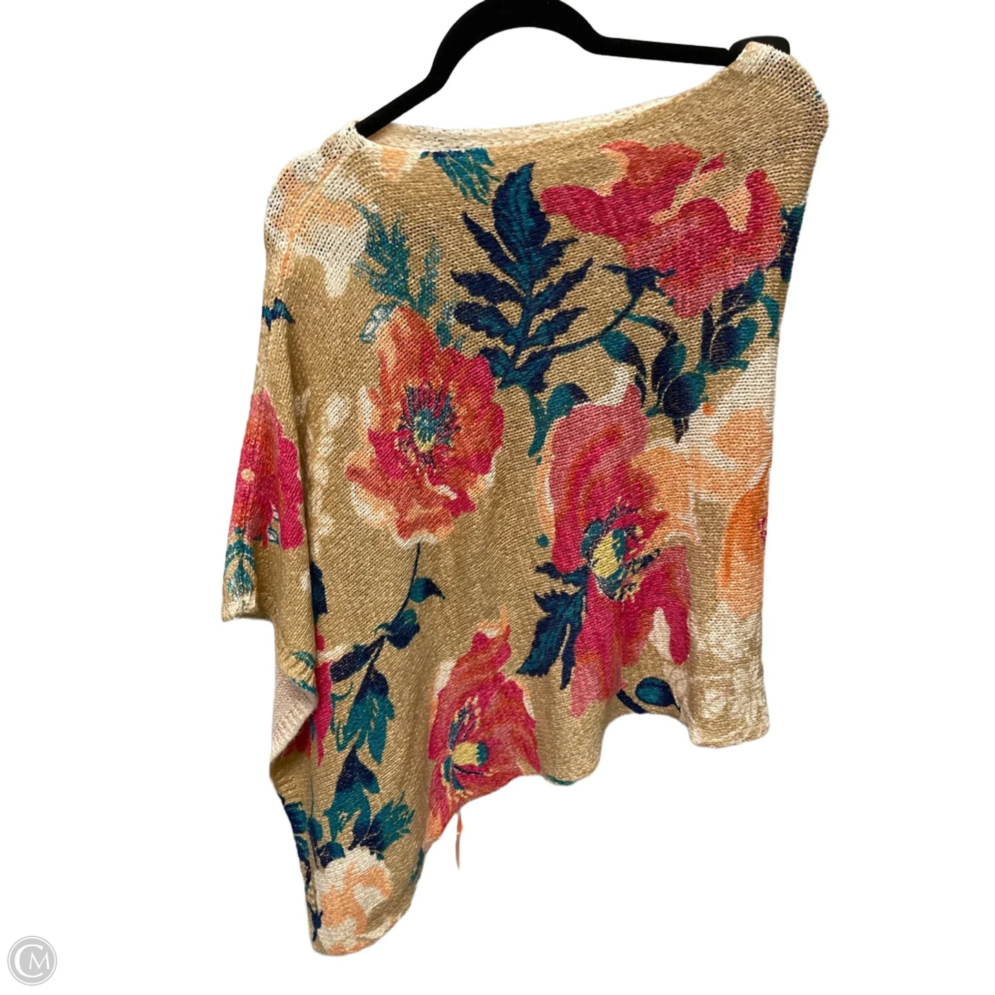 Poncho By Chicos In Floral Print, Size: S