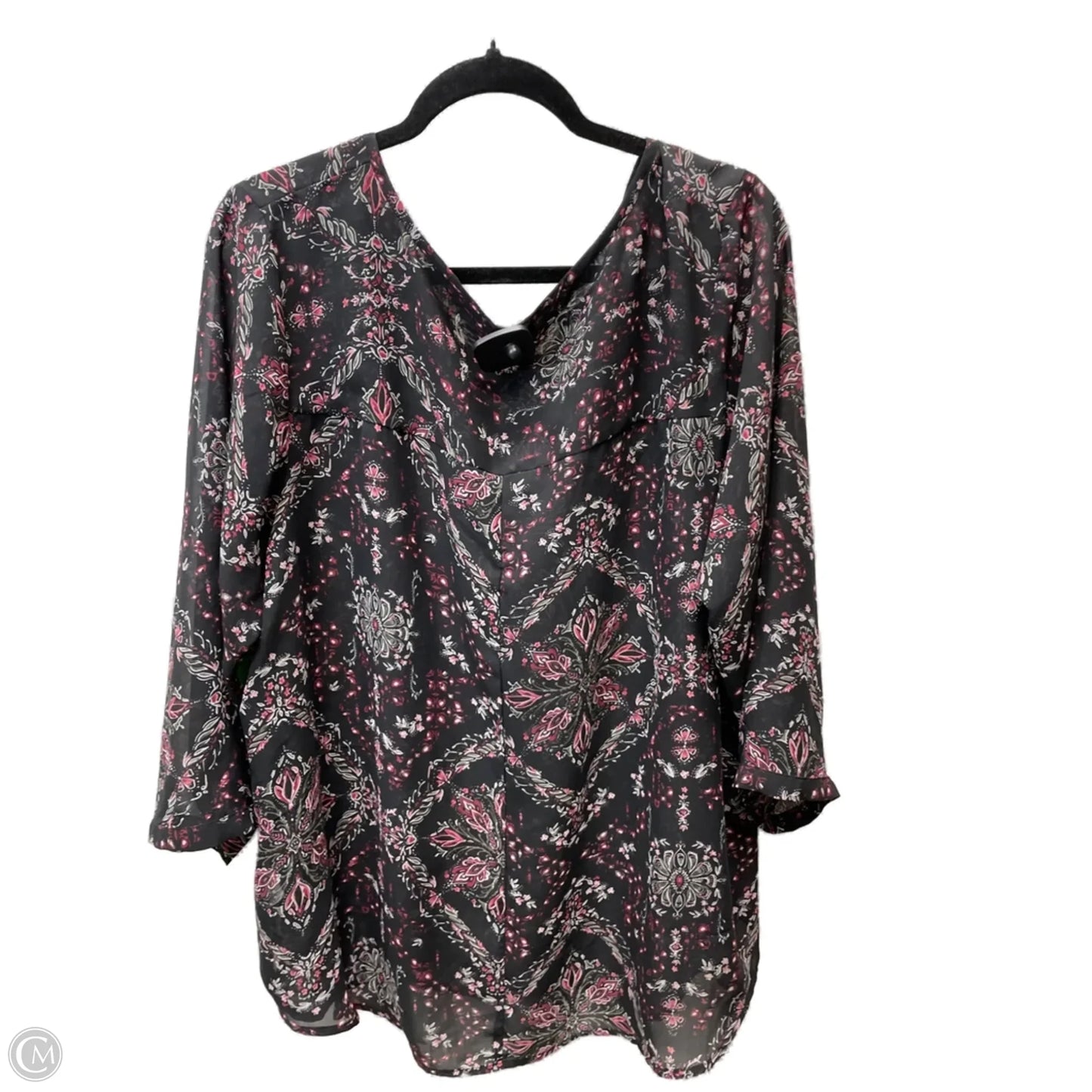 Blouse 3/4 Sleeve By Maurices In Floral Print, Size: 3x