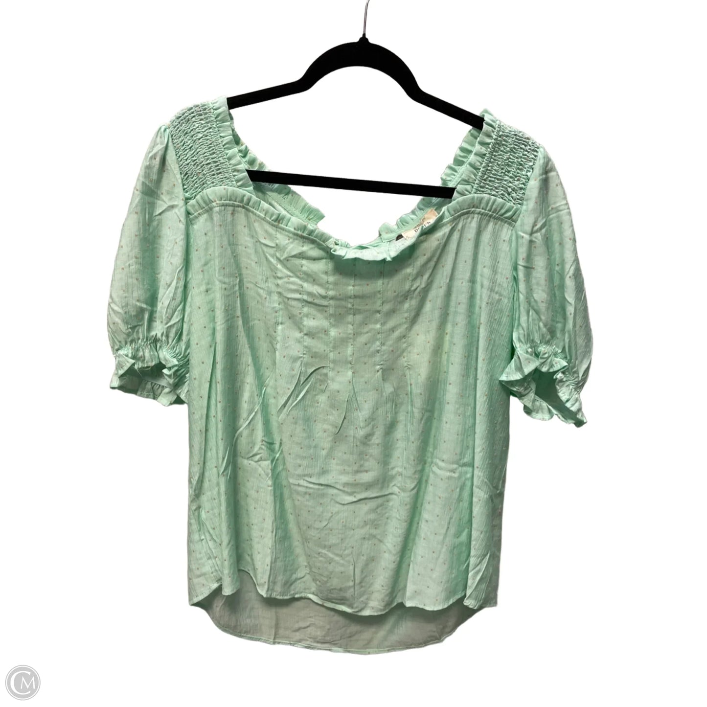 Blouse Short Sleeve By Blu Pepper In Polkadot Pattern, Size: 2x