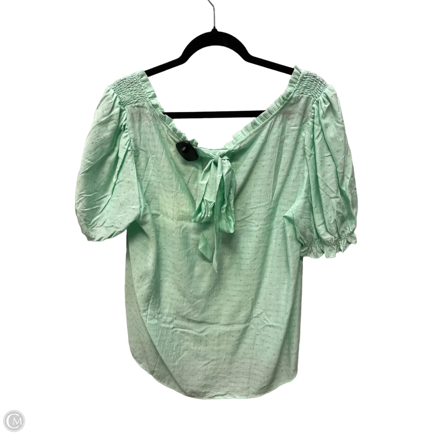 Blouse Short Sleeve By Blu Pepper In Polkadot Pattern, Size: 2x