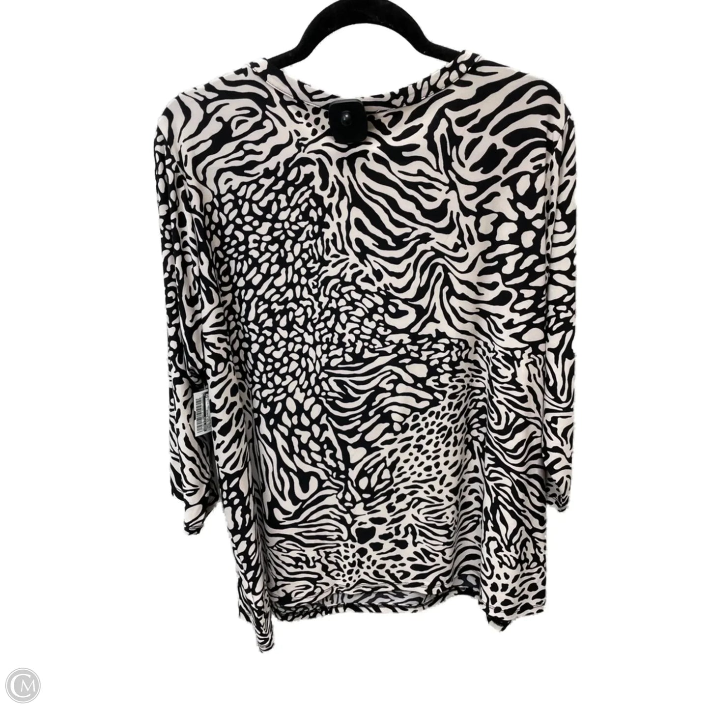 Tunic 3/4 Sleeve By Anne Klein In Animal Print, Size: 2x