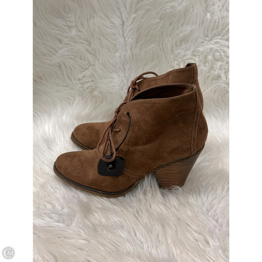 Boots Ankle Heels By Mia In Brown, Size: 10