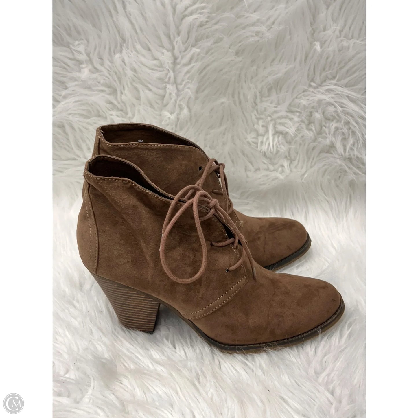 Boots Ankle Heels By Mia In Brown, Size: 10