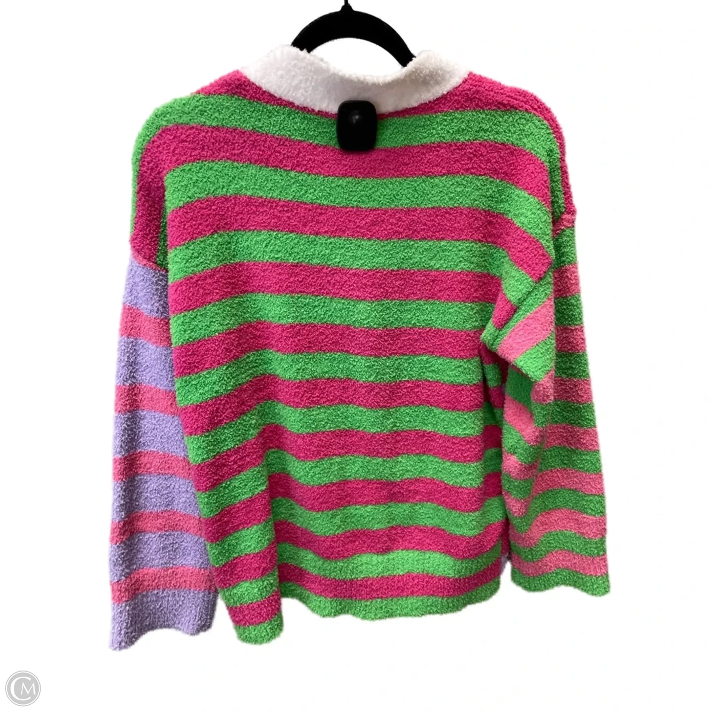 Sweater Cardigan By Clothes Mentor In Striped Pattern, Size: M