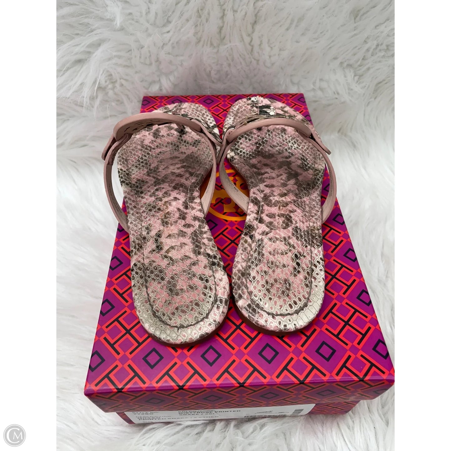 Sandals Designer By Tory Burch In Snakeskin Print, Size: 7