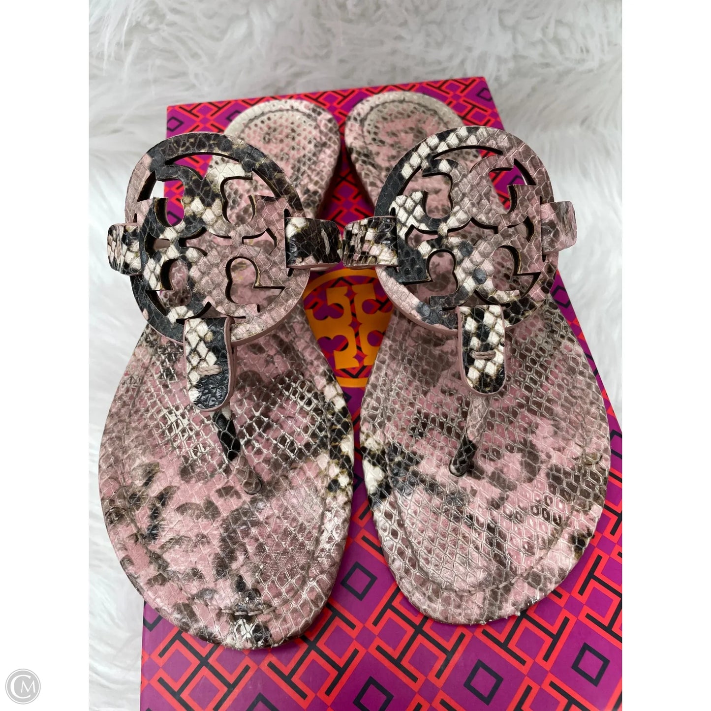 Sandals Designer By Tory Burch In Snakeskin Print, Size: 7