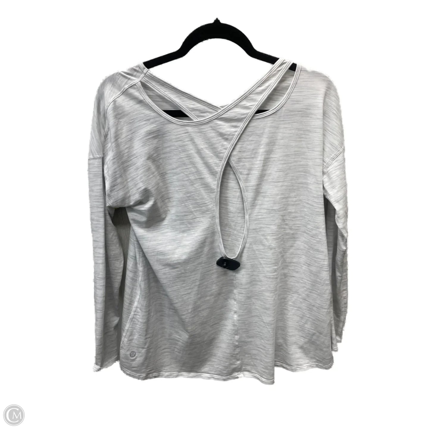 Athletic Top Long Sleeve Crewneck By Lululemon In Grey & White, Size: S