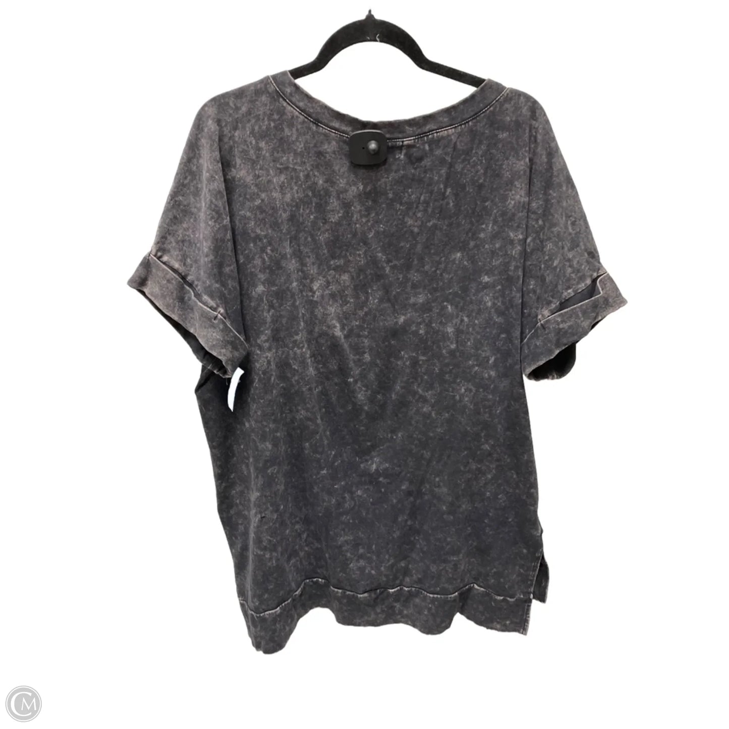 Tunic Short Sleeve By Zenana In Black & Tan, Size: 2x