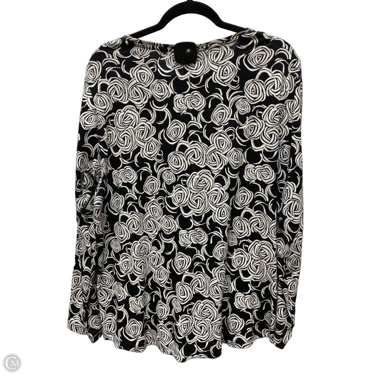 Top Long Sleeve By Chicos In Black & Cream, Size: Xl