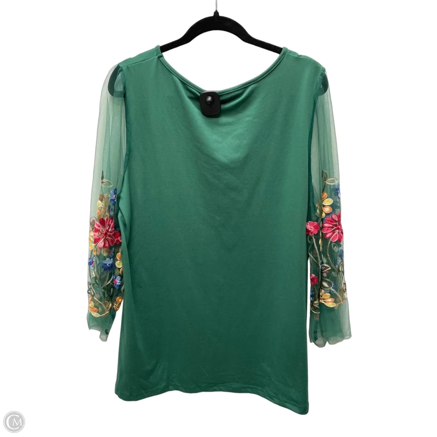 Top Long Sleeve By Shein In Green, Size: 2x