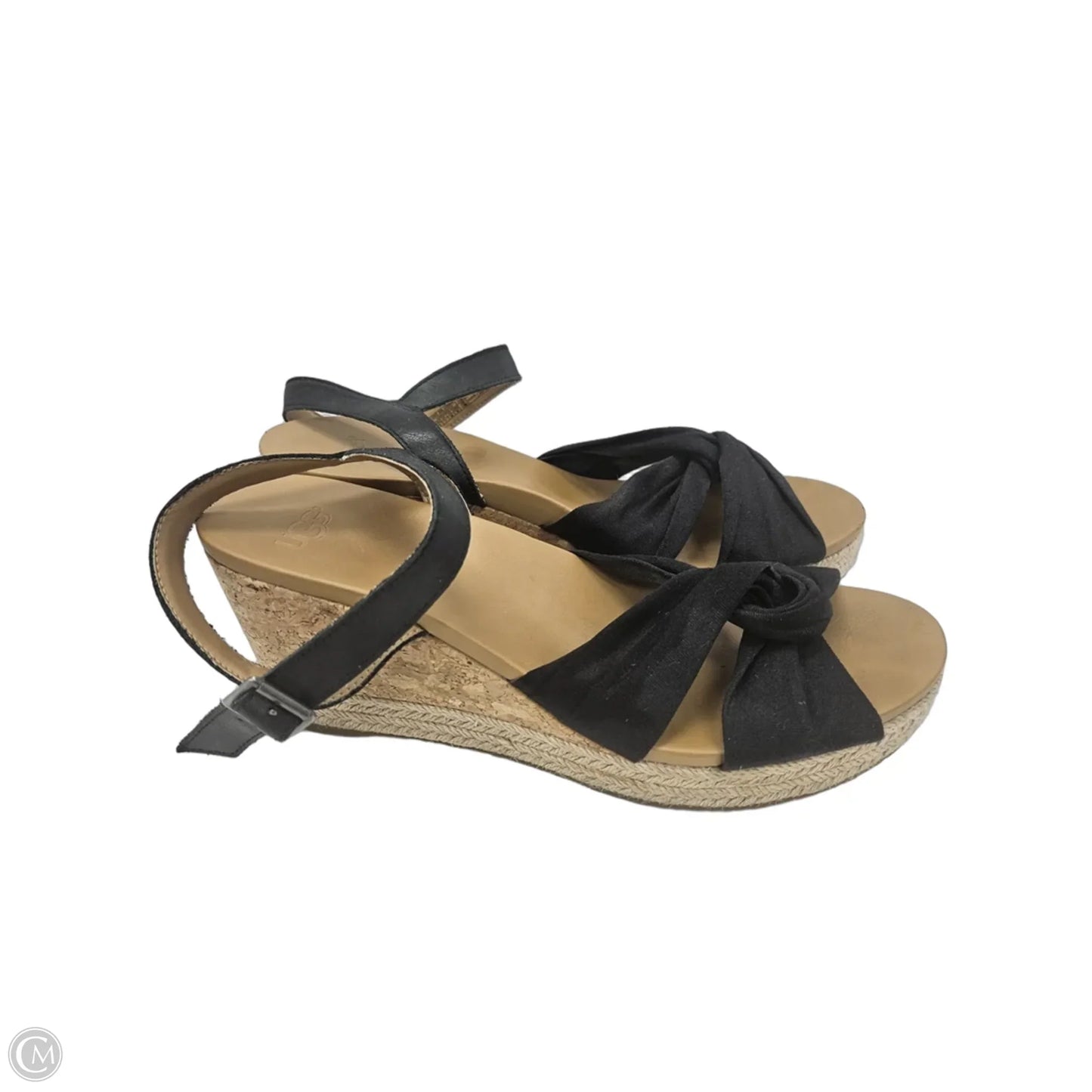Sandals Designer By Ugg In Black & Tan, Size: 9