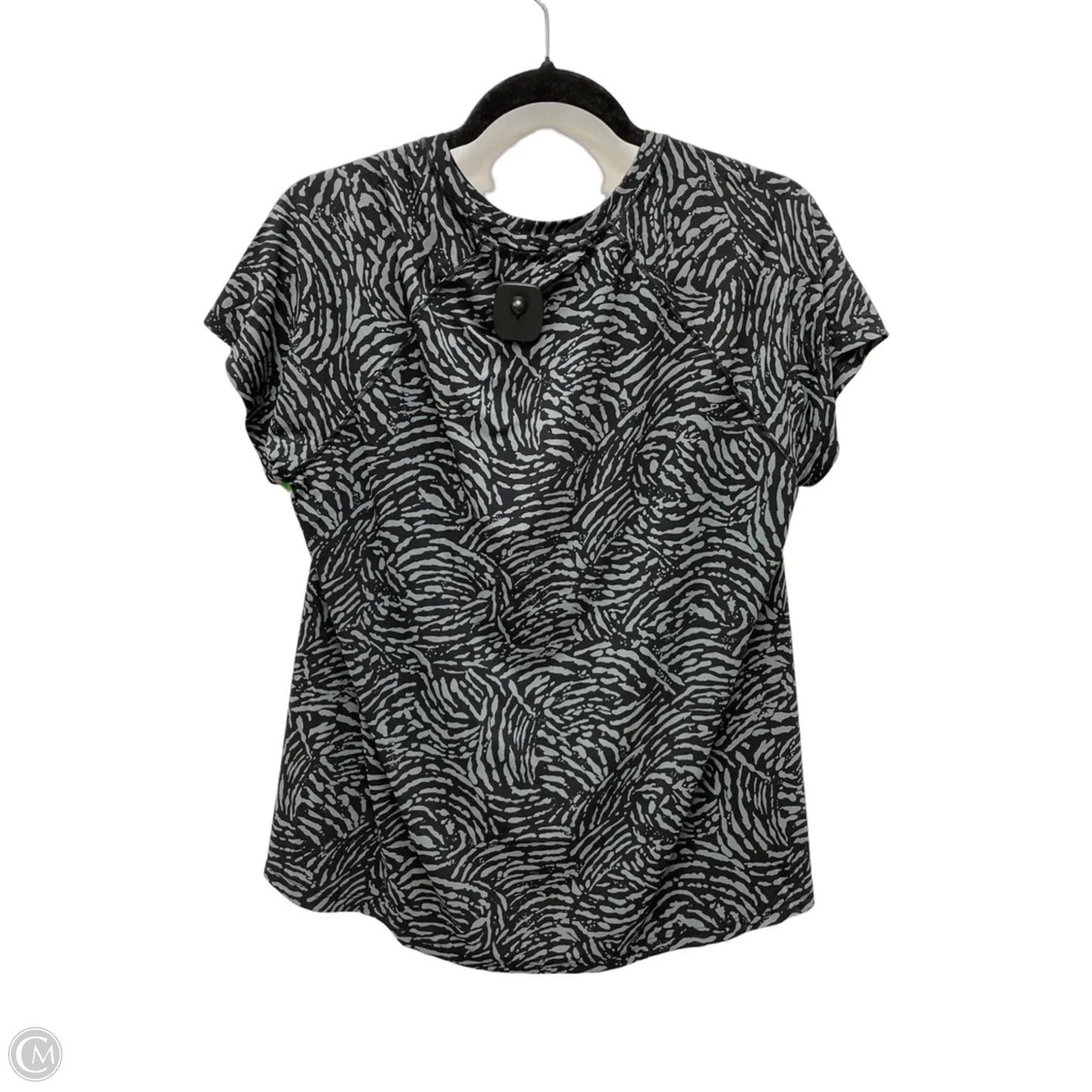 Athletic Top Short Sleeve By Athleta In Black & Grey, Size: M