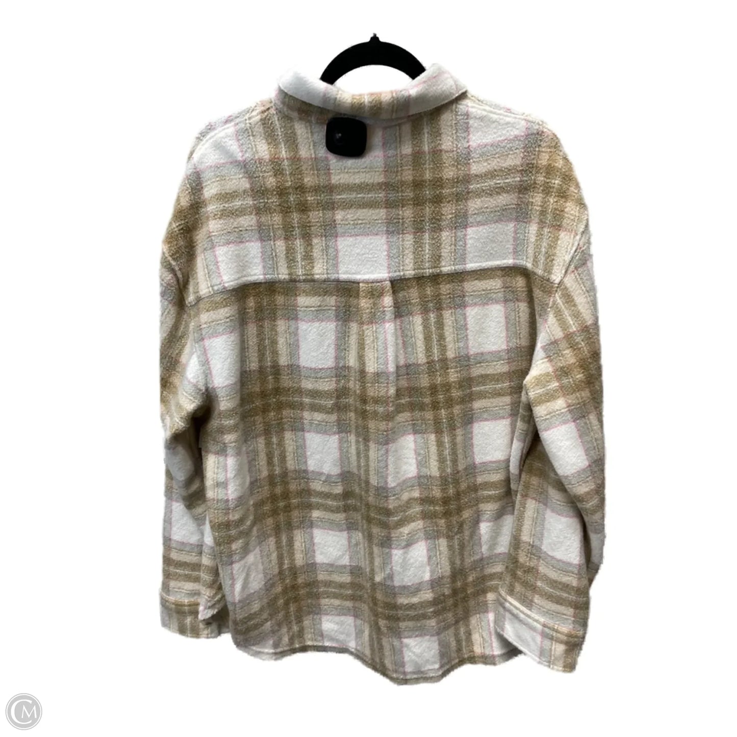 Jacket Fleece By American Eagle In Plaid Pattern, Size: L