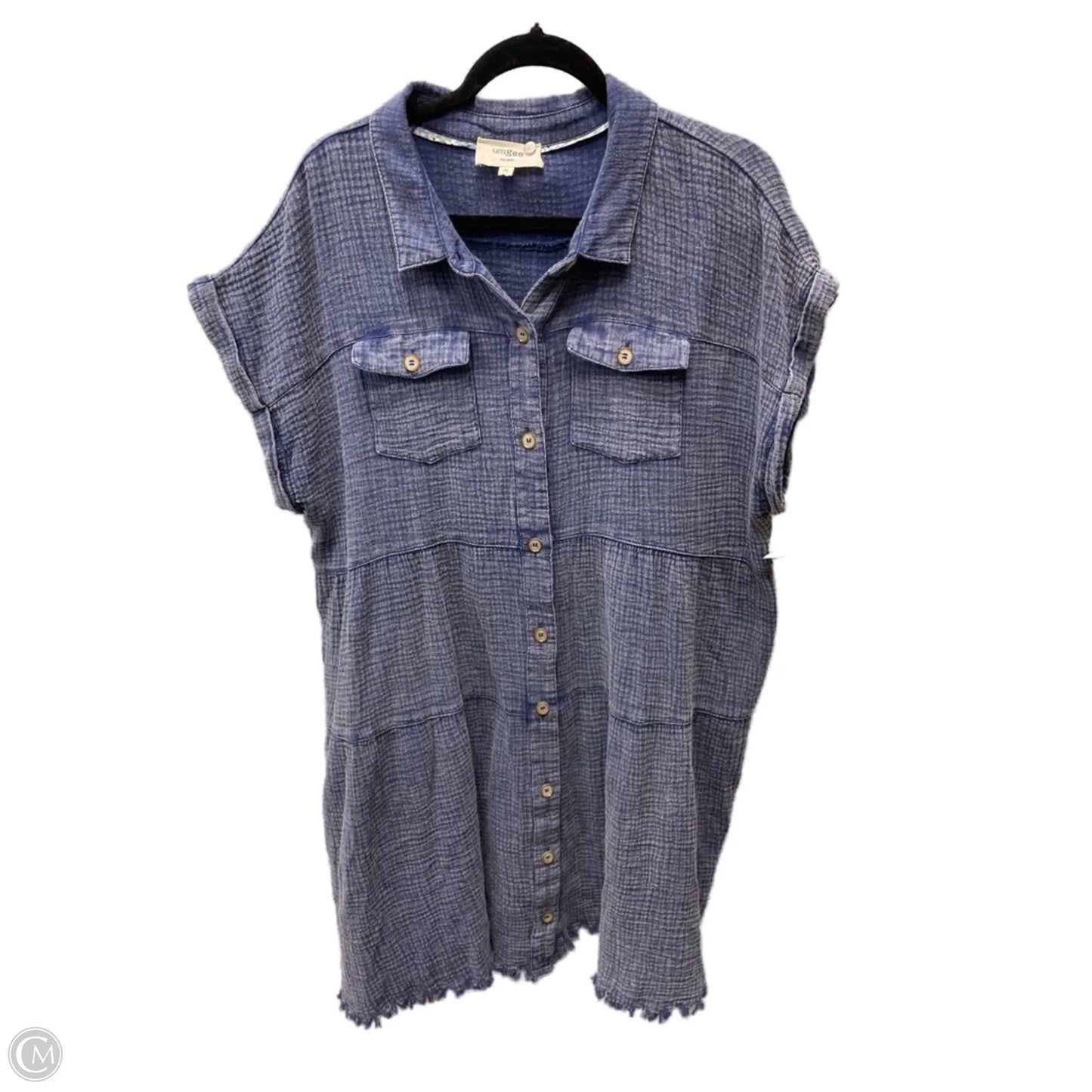 Dress Casual Short By Umgee In Blue & Brown, Size: 2x