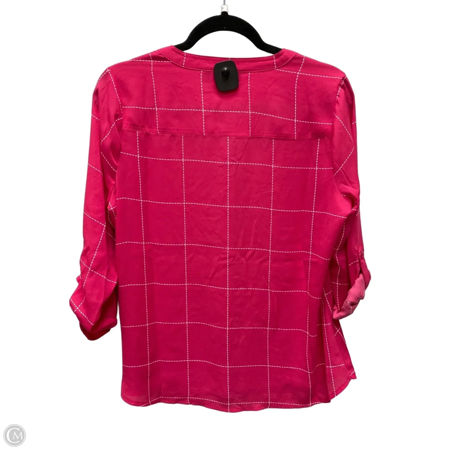 Top Long Sleeve By Apt 9 In Checkered Pattern, Size: Mp