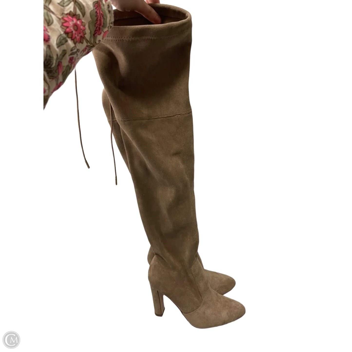 Boots Knee Heels By Just Fab In Tan, Size: 7