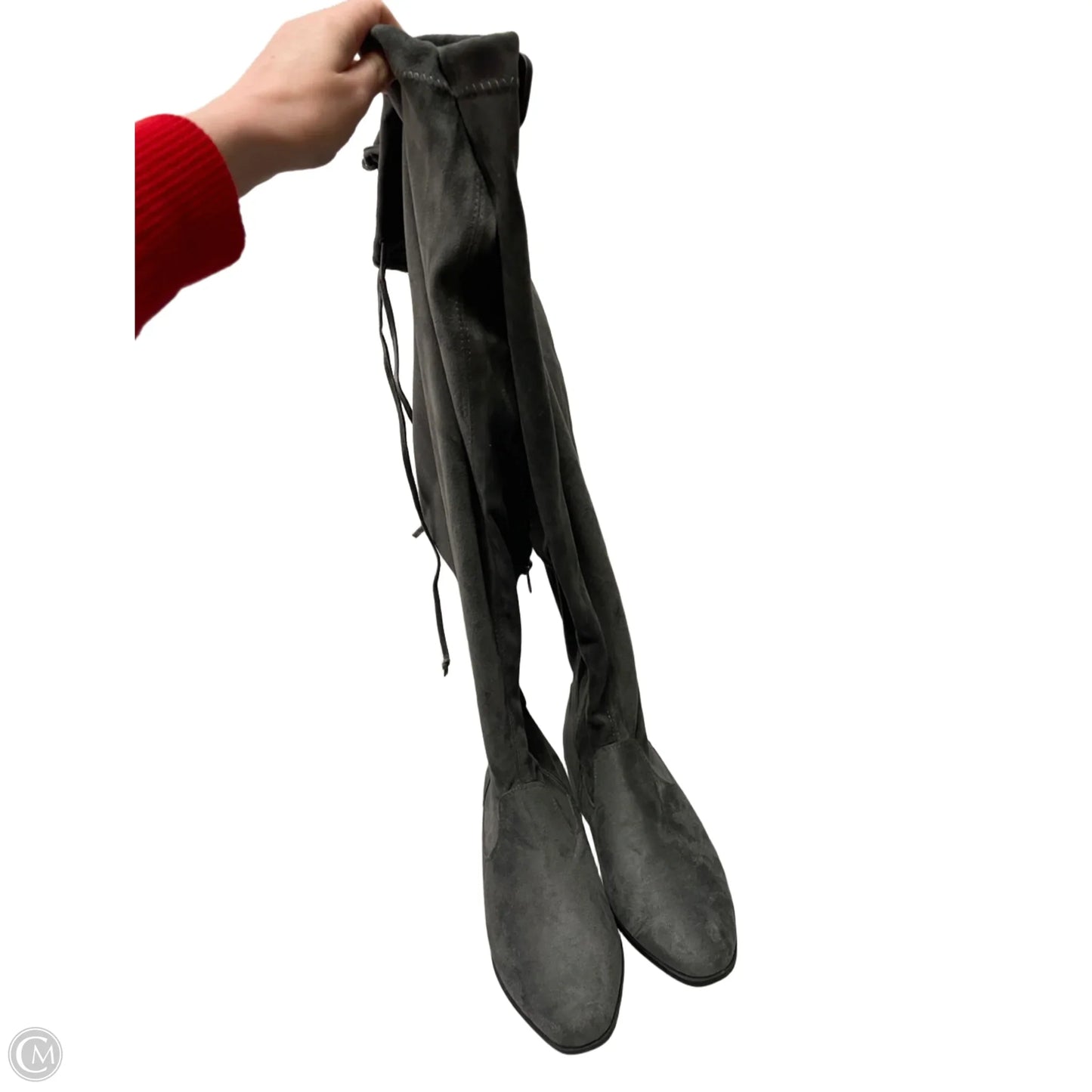 Boots Knee Flats By Just Fab In Grey, Size: 7.5