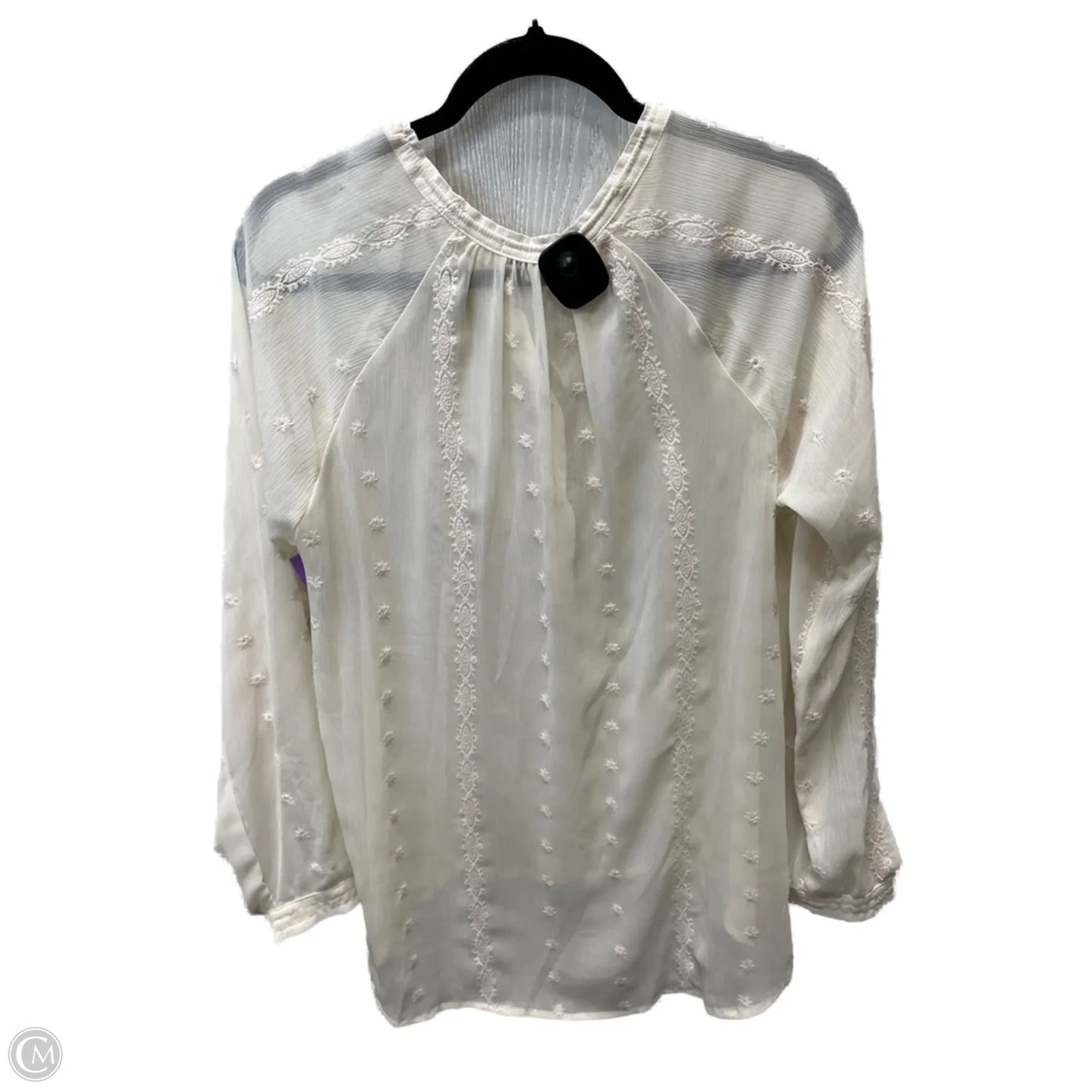 Blouse Long Sleeve By Democracy In Tan, Size: S