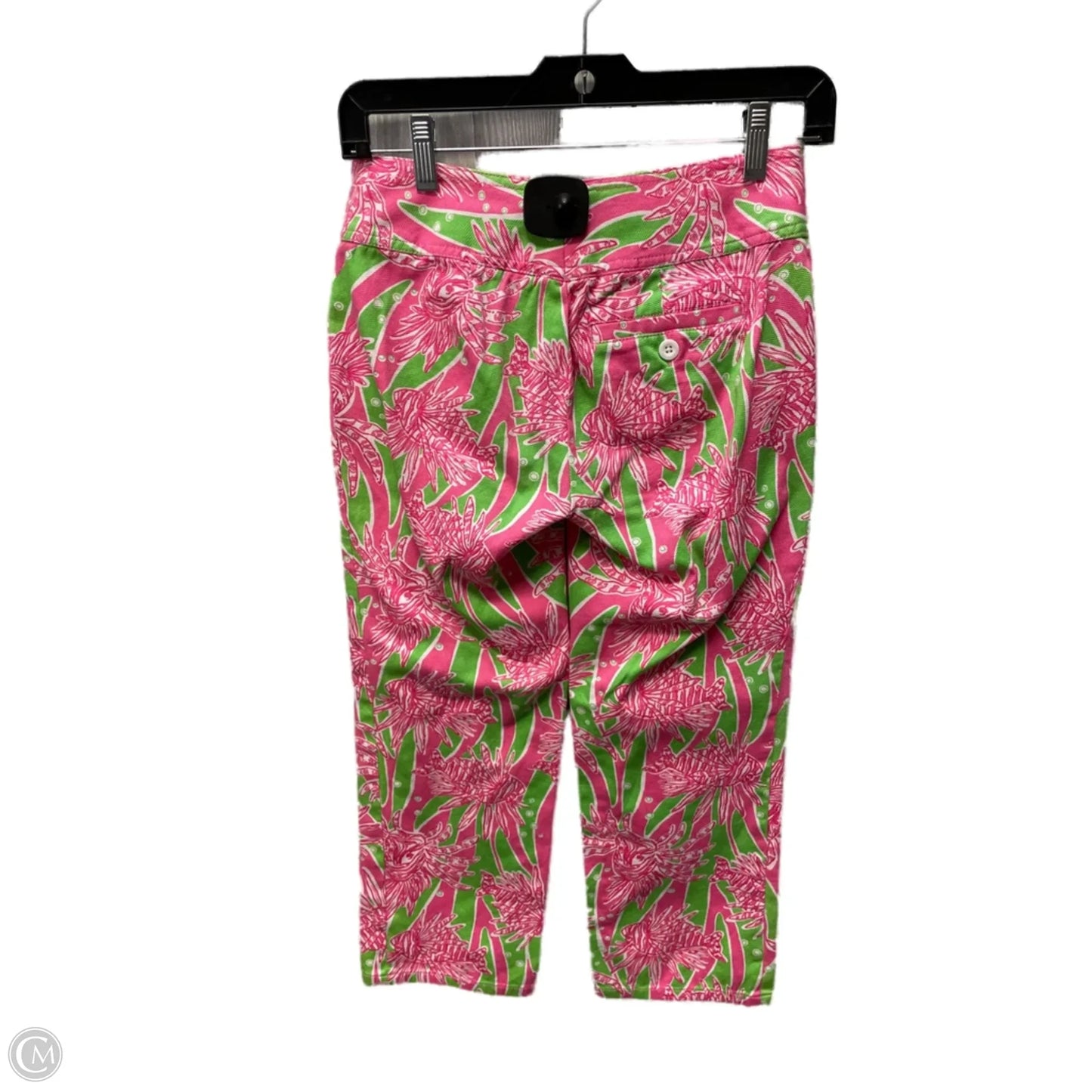 Pants Designer By Lilly Pulitzer In Green & Pink, Size: 2