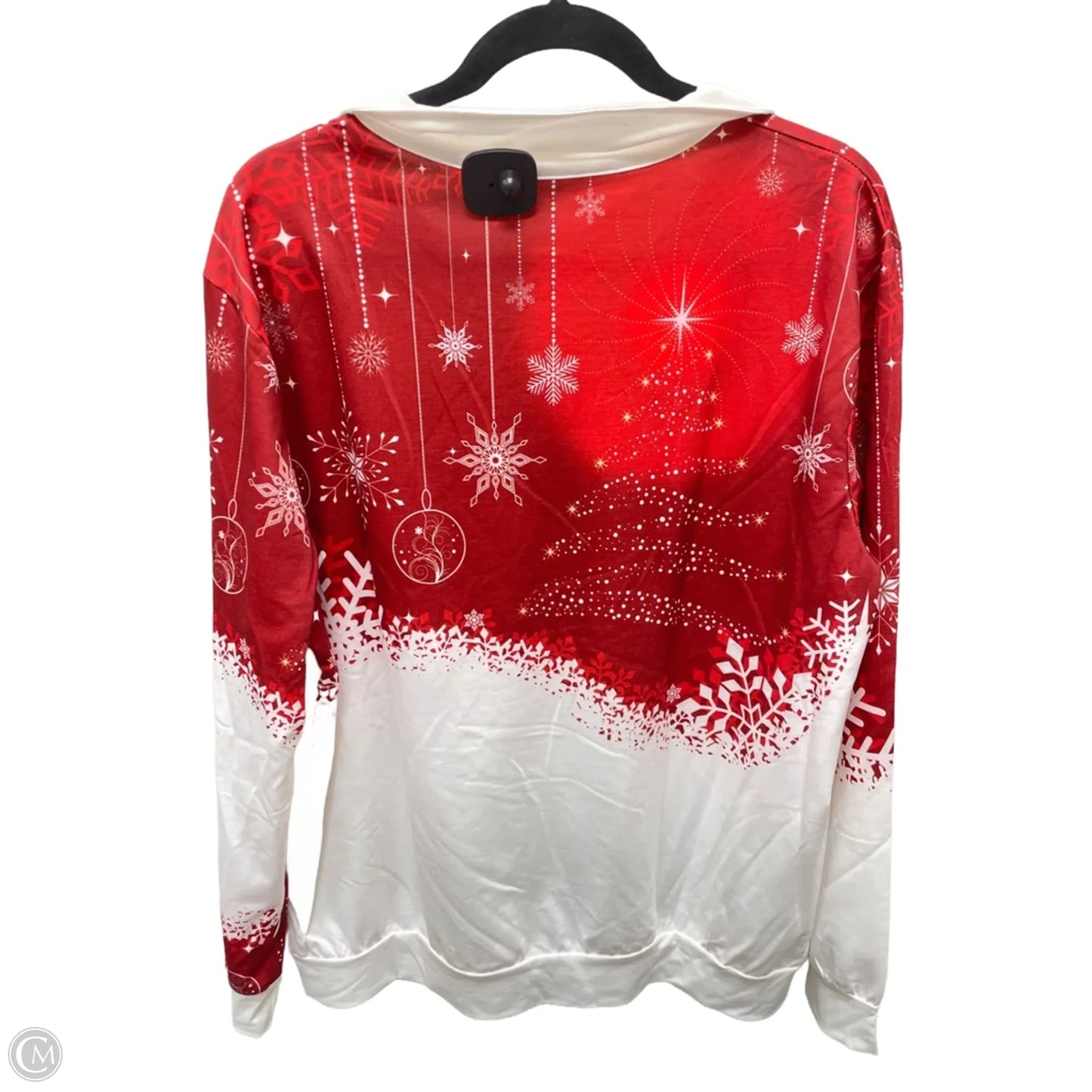 Jacket Shirt By Clothes Mentor In Red & White, Size: 1x