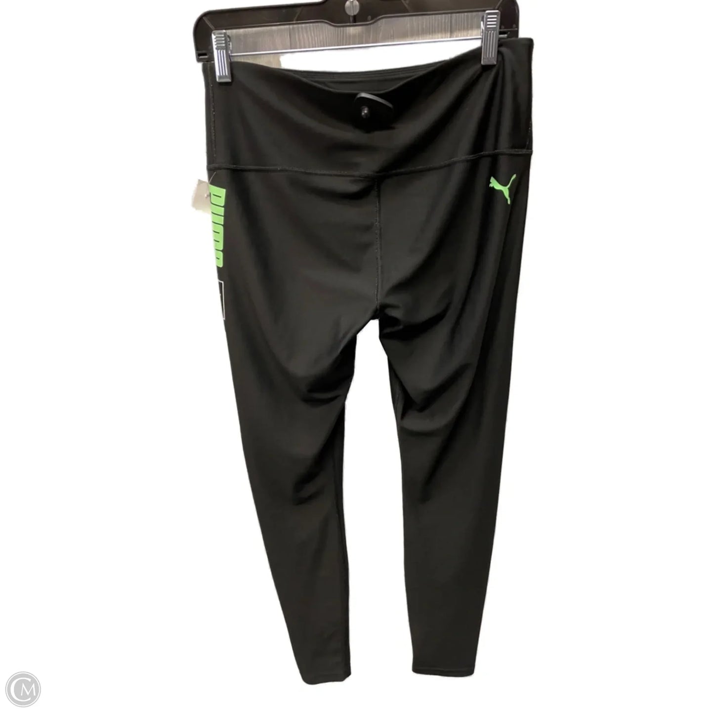 Athletic Leggings By Puma In Black & Green, Size: L