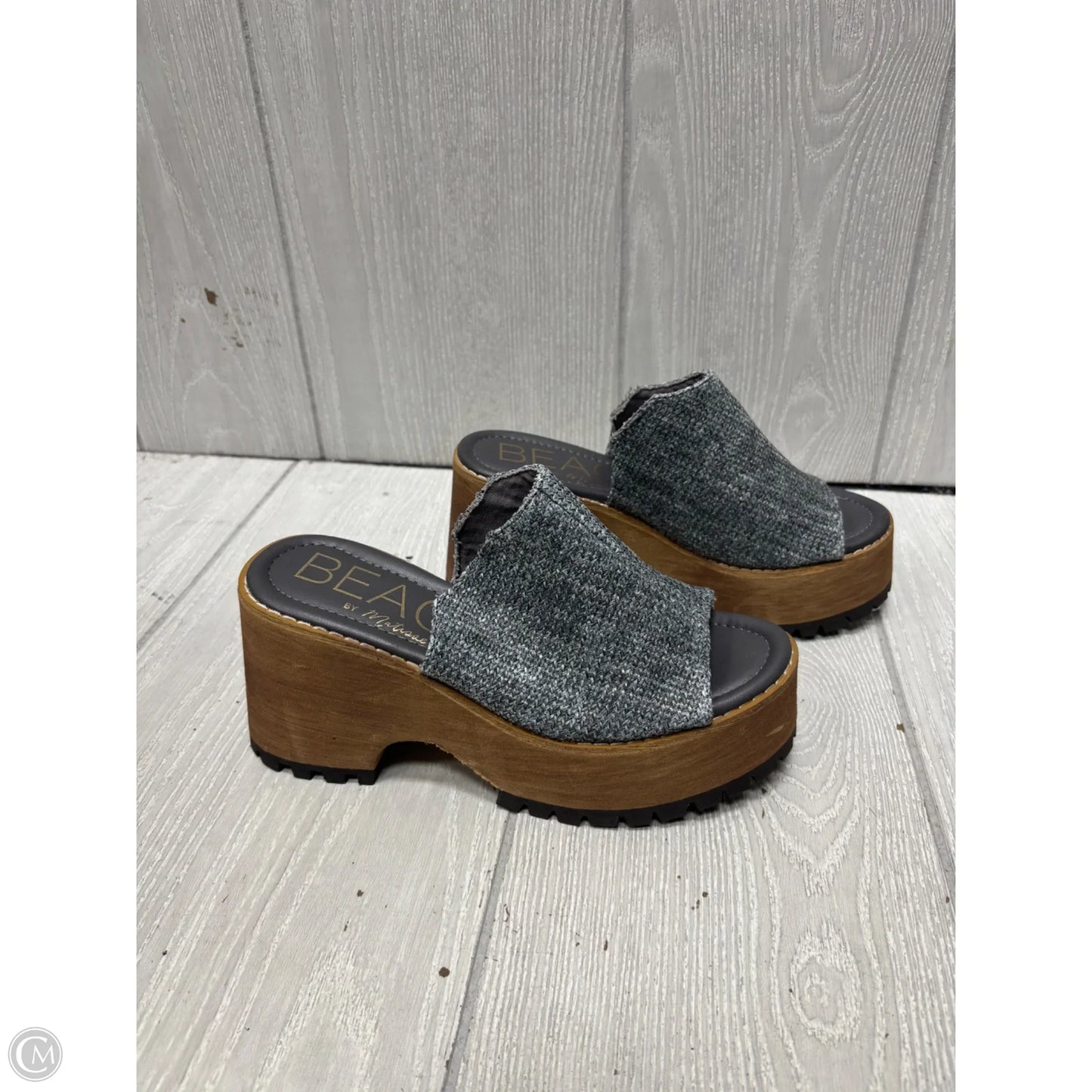 Sandals Heels Block By Matisse In Grey & Tan, Size: 8