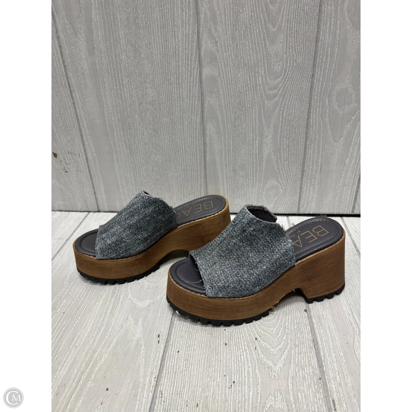 Sandals Heels Block By Matisse In Grey & Tan, Size: 8