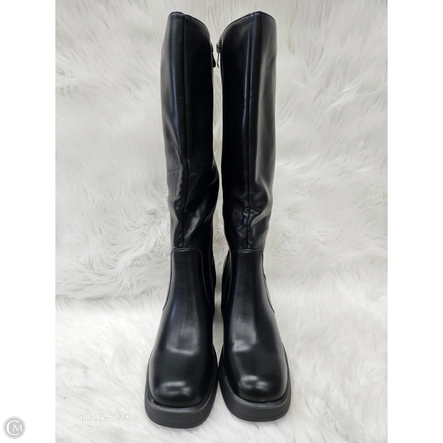 Boots Mid-calf Heels By Clothes Mentor In Black, Size: 8.5
