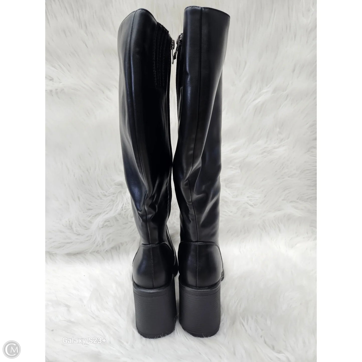 Boots Mid-calf Heels By Clothes Mentor In Black, Size: 8.5