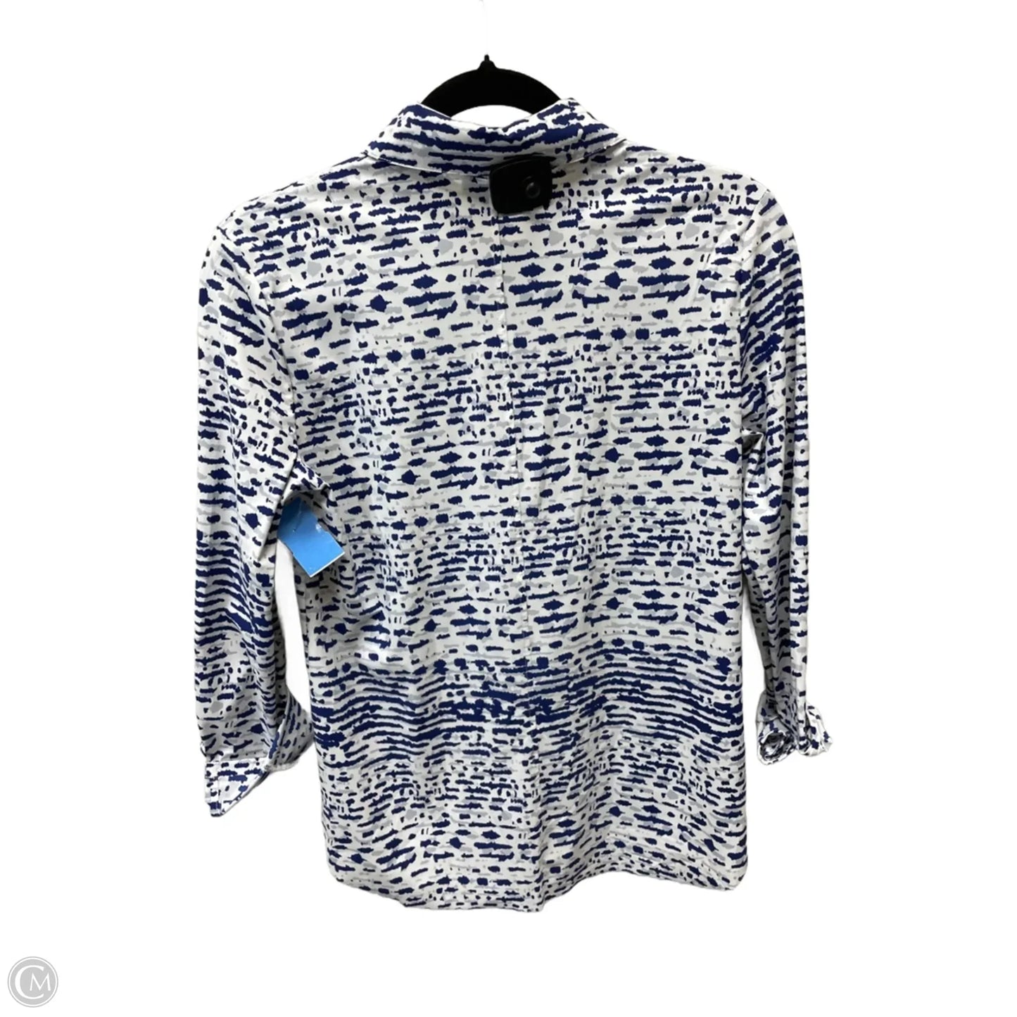 Top Long Sleeve By Lysse In Blue & White, Size: Xs