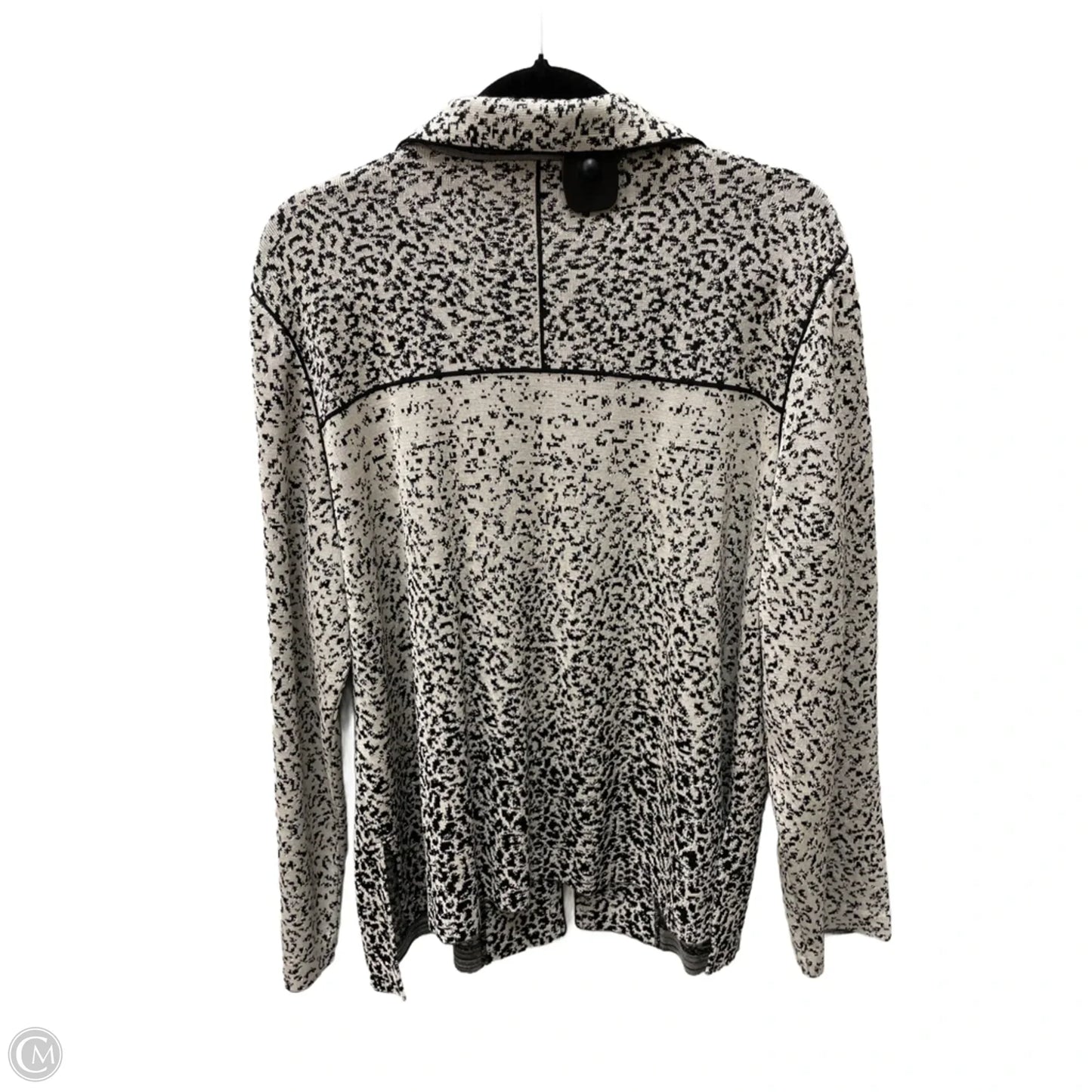 Cardigan By Ming Wang In Black & Cream, Size: 1x