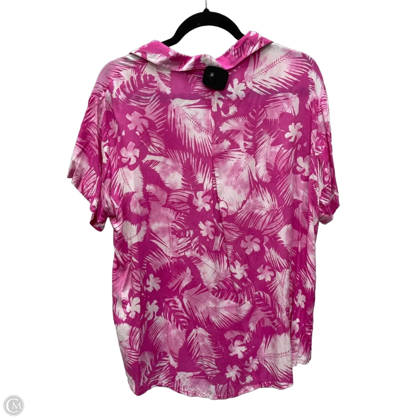 Top Short Sleeve By Clothes Mentor In Pink & White, Size: Xl