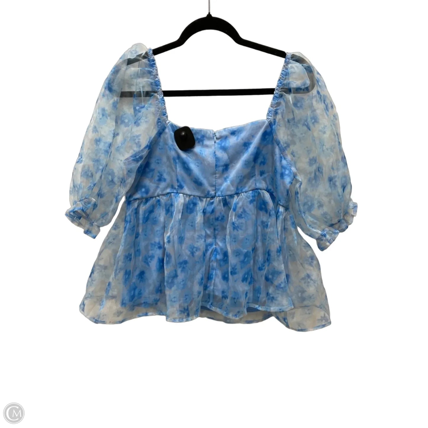 Top Short Sleeve By Tcec In Blue, Size: L