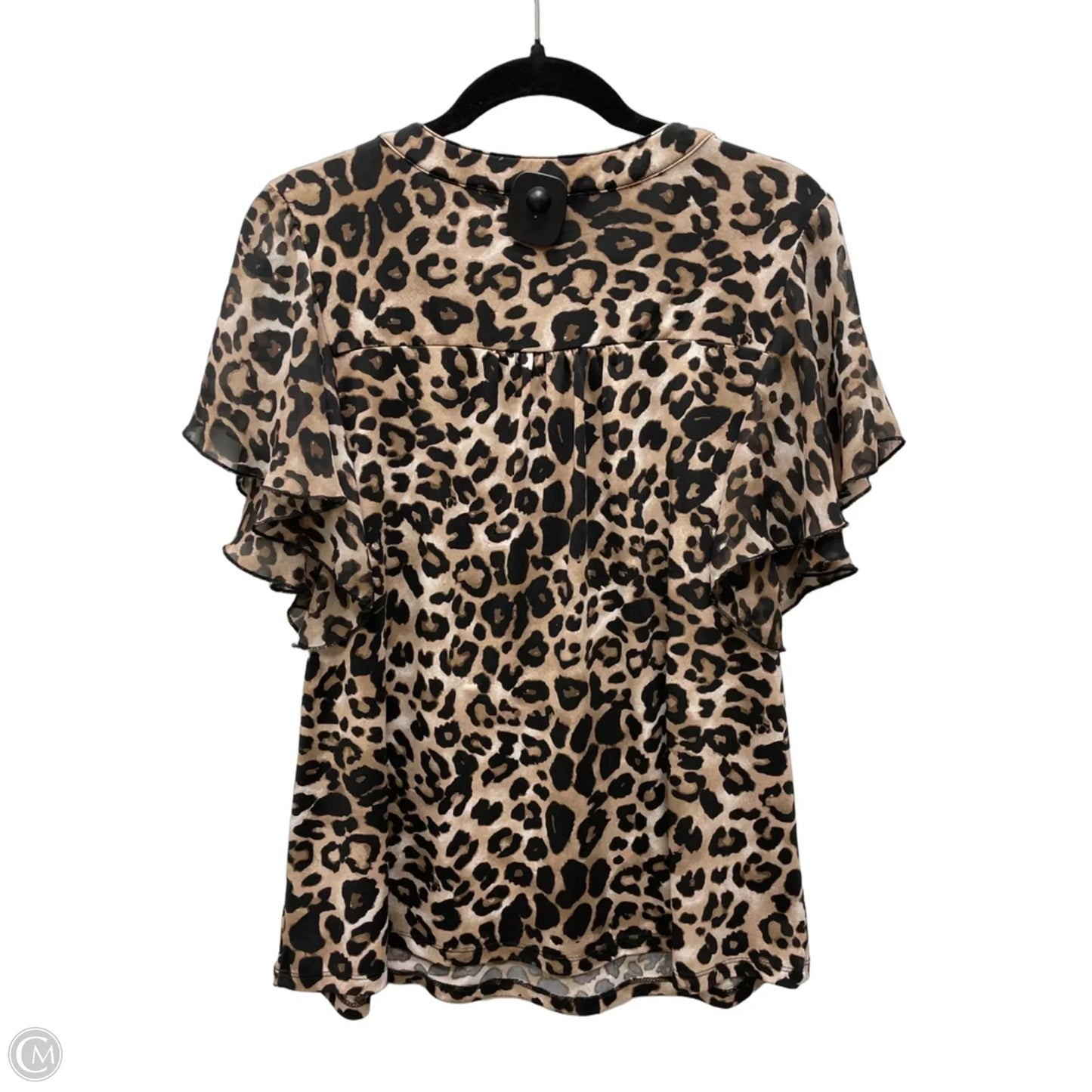 Top Short Sleeve By Perseption Concept In Animal Print, Size: L