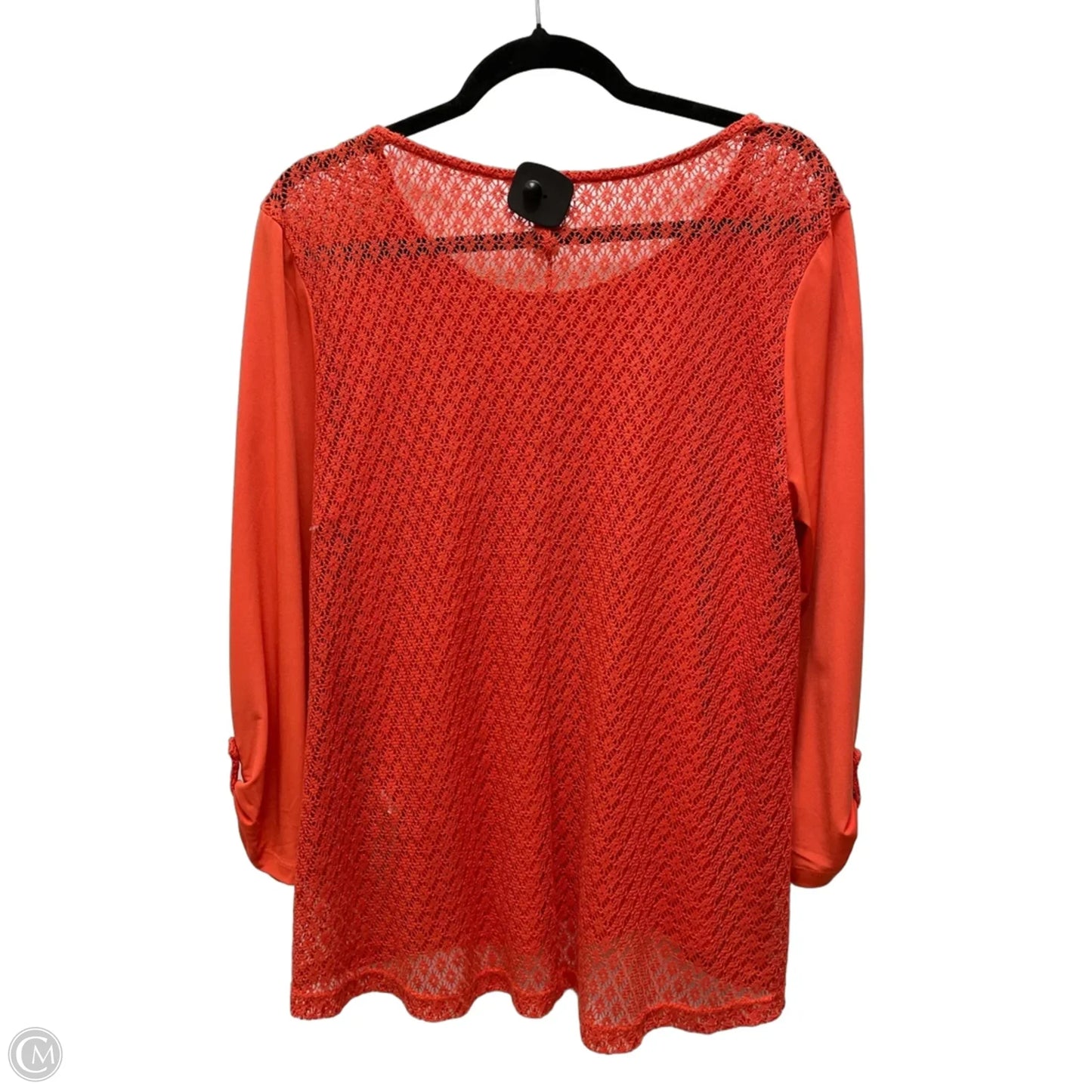 Top Short Sleeve By Chicos In Orange, Size: L