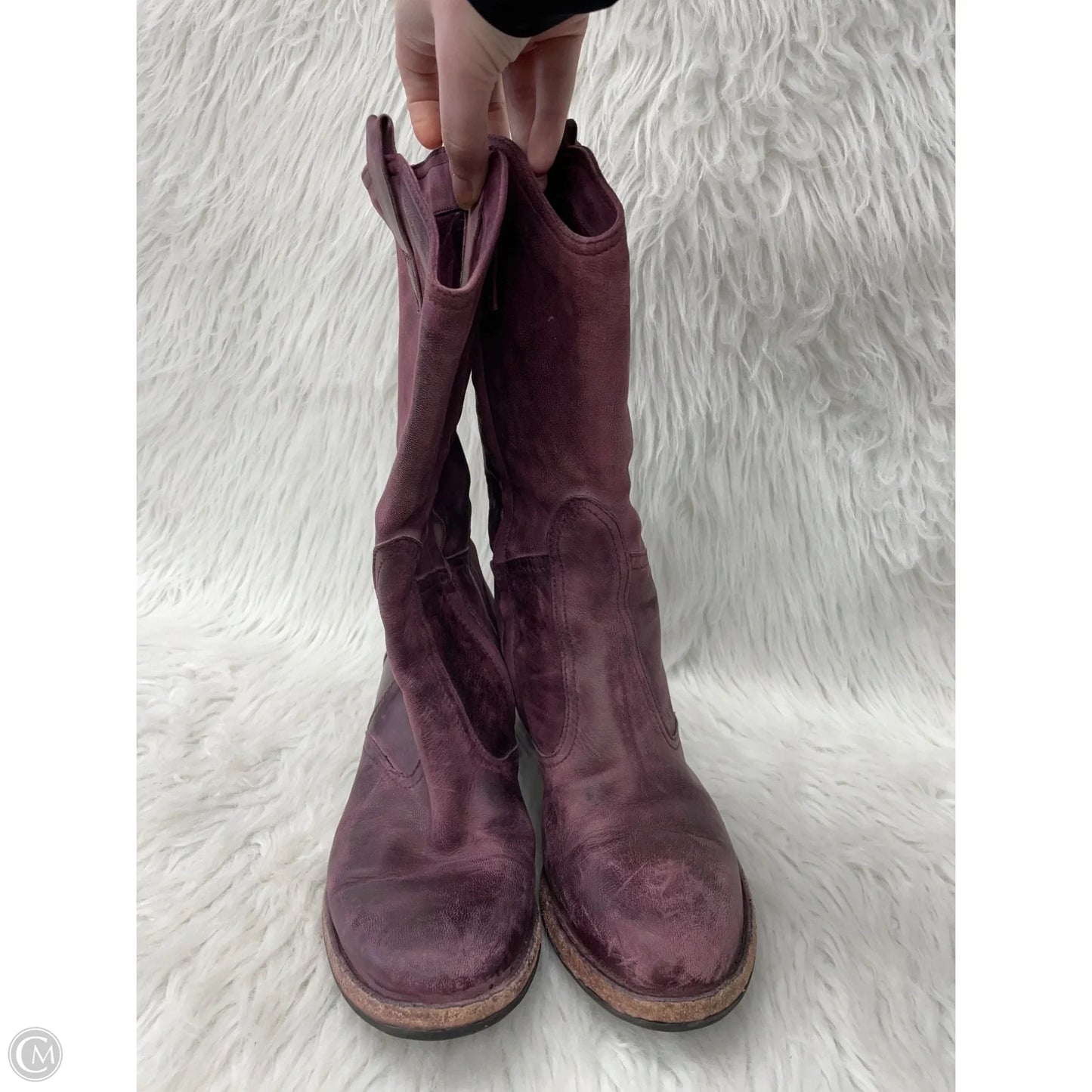 Boots Knee Heels By Gidigio In Purple, Size: 6.5