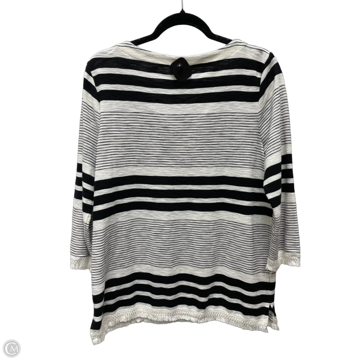 Top Long Sleeve By Talbots In Striped Pattern, Size: M