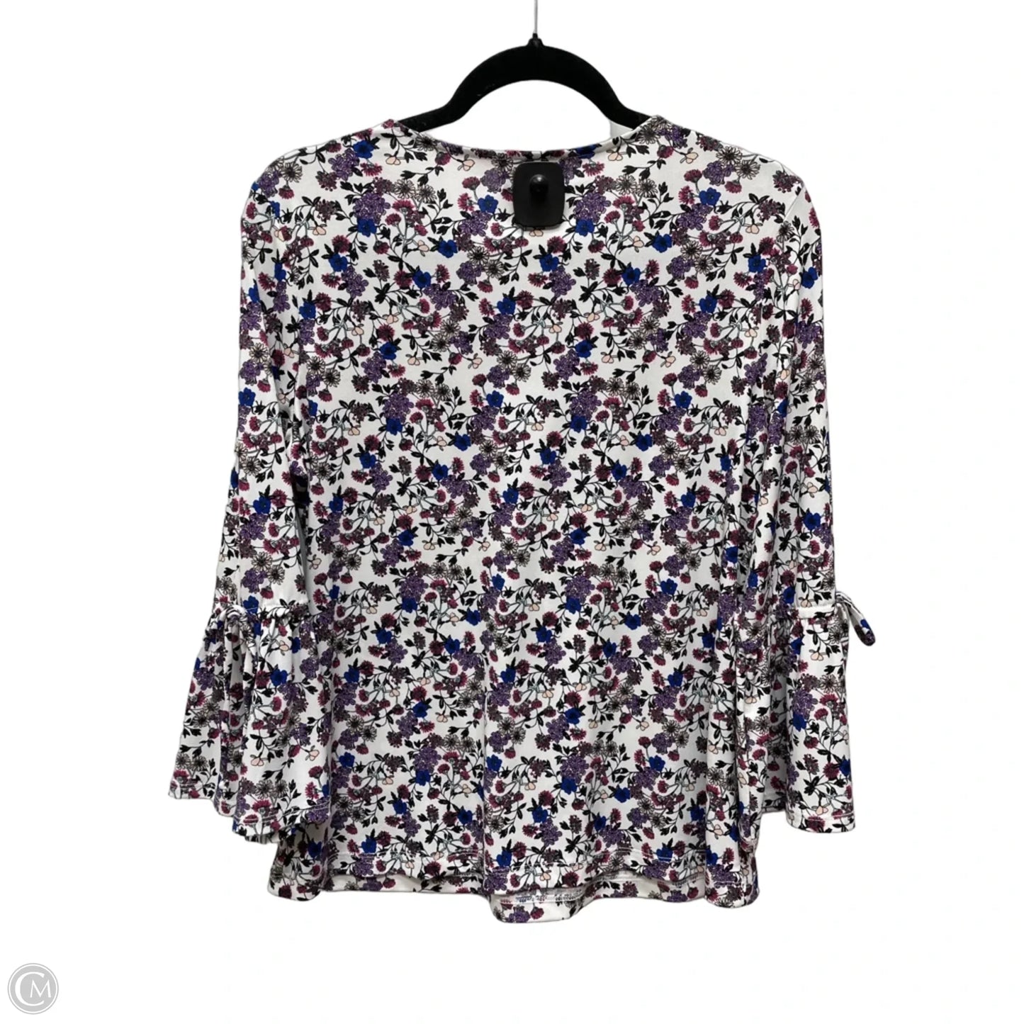 Blouse 3/4 Sleeve By Liz Claiborne In Floral Print, Size: M