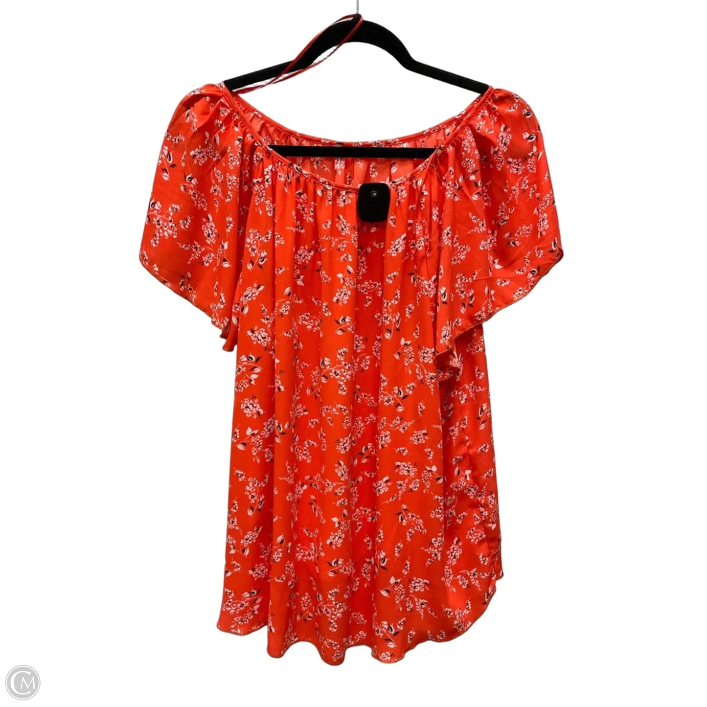 Blouse Short Sleeve By Philosophy In Floral Print, Size: 1x