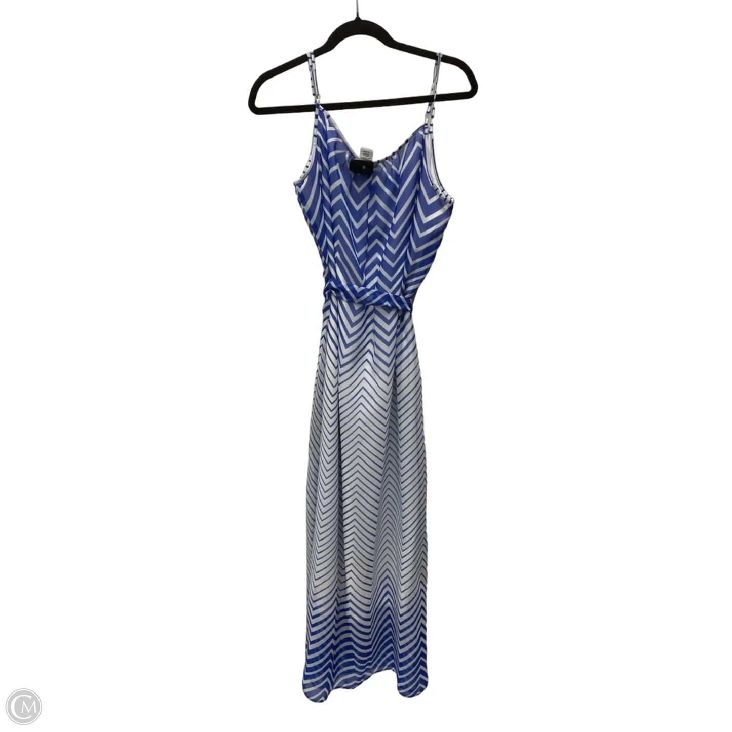 Dress Casual Maxi By Robbie Bee In Blue & White, Size: M